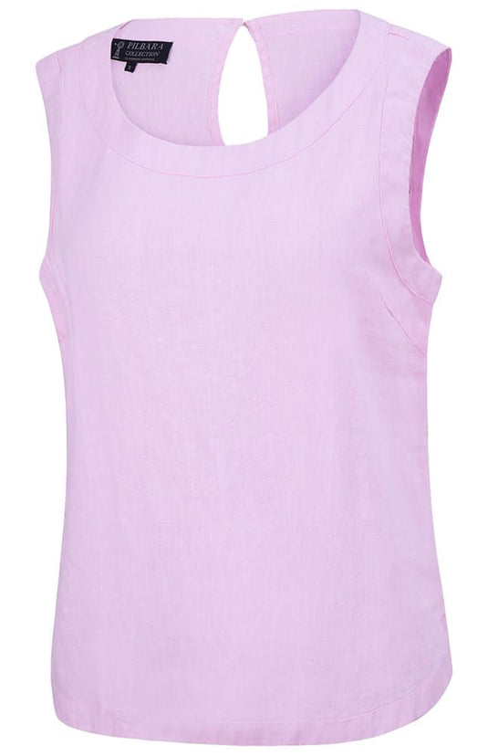 Pilbara Womens Gabriella Linen Top - Pink