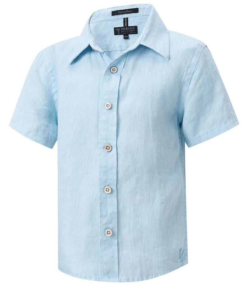 Load image into Gallery viewer, Pilbara Childrens Linen Short Sleeve Shirt
