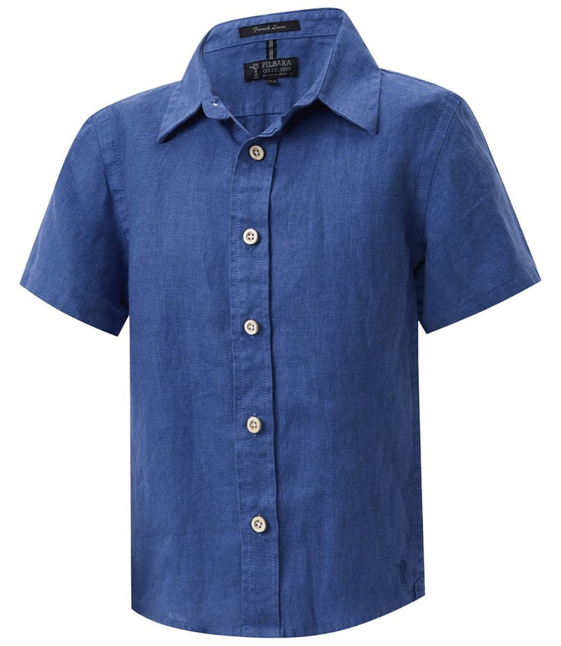 Load image into Gallery viewer, Pilbara Childrens Linen Short Sleeve Shirt
