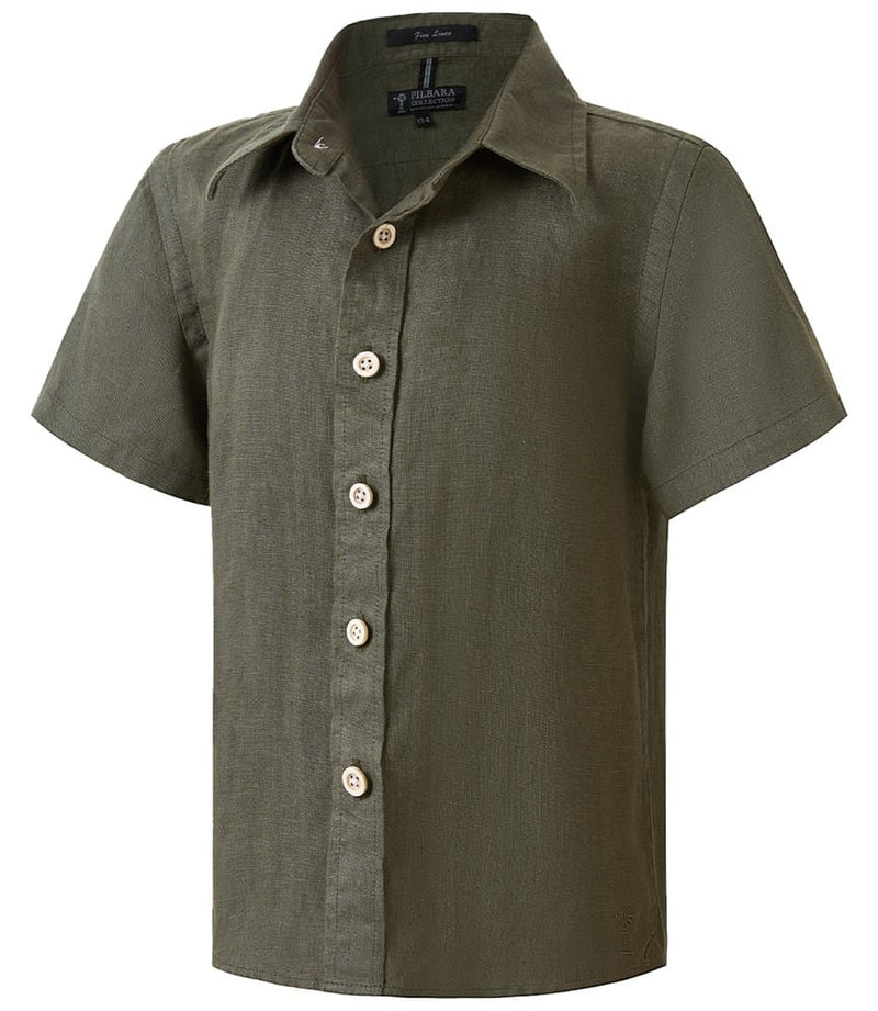 Load image into Gallery viewer, Pilbara Childrens Linen Short Sleeve Shirt
