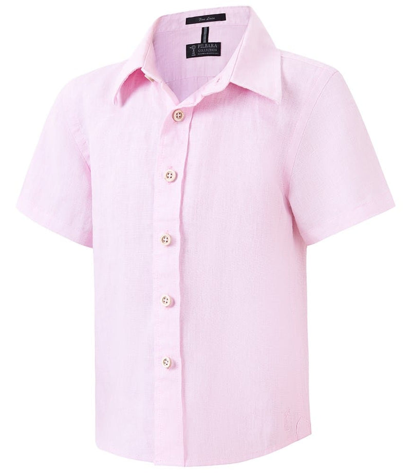 Load image into Gallery viewer, Pilbara Childrens Linen Short Sleeve Shirt
