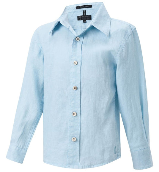 Pilbara Childrens Linen Long Sleeve Shirt - Airy Blue