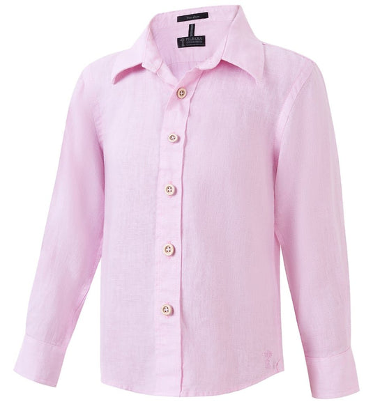 Pilbara Childrens Linen Long Sleeve Shirt - Pink