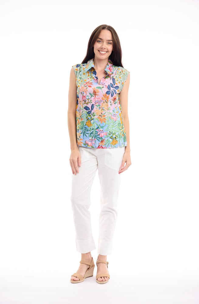 Load image into Gallery viewer, Orientique Womens Sur Mer Top Cap sleeve
