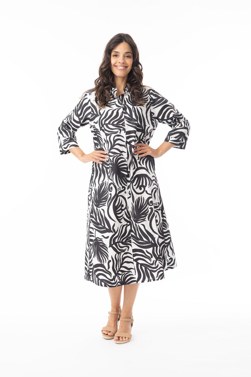 Load image into Gallery viewer, Orientique Womens Suriname Black Dress Shirt 3/4 Sleeve
