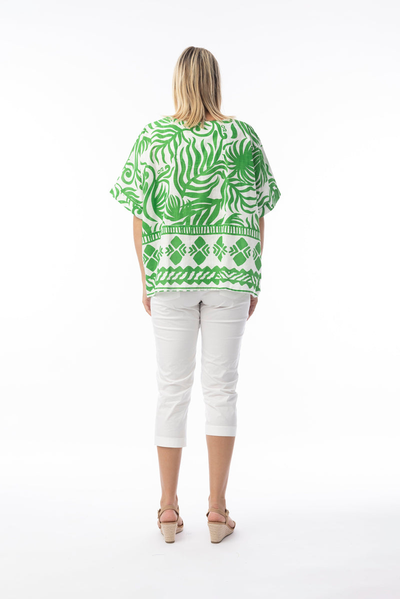Load image into Gallery viewer, Orientique Womens Suriname Green Top V
