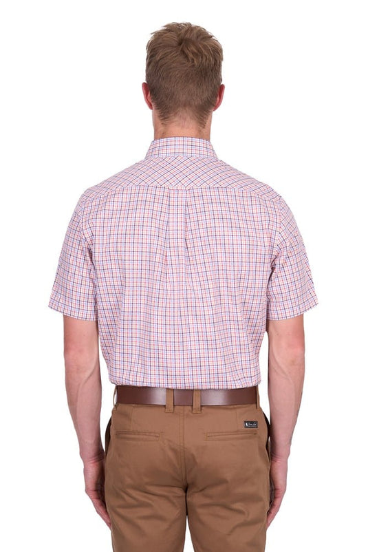 Thomas Cook Mens Robert Check 2-Pocket Short Sleeve Shirt - Red/Tan