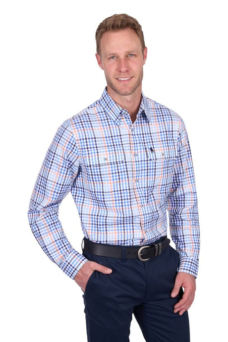 Thomas Cook Mens Mark Check 2-Pocket Long Sleeve Shirt
