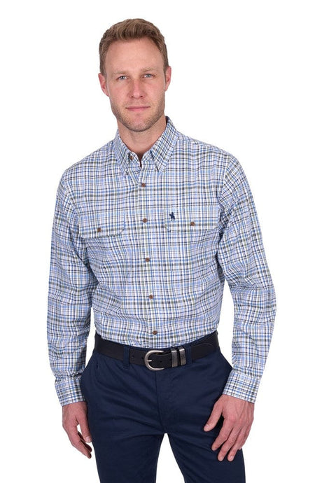 Thomas Cook Mens Eric Check 2-Pocket Long Sleeve Shirt