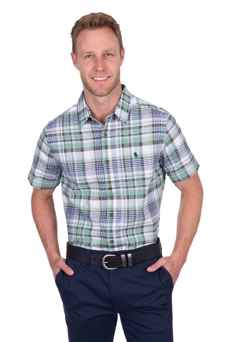 Thomas Cook Mens  Gerry Check Linen Short Sleeve Shirt