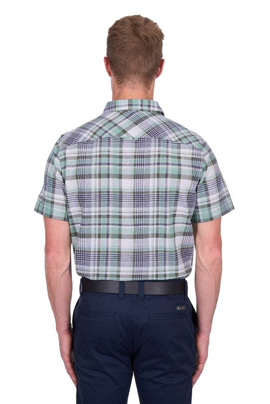 Thomas Cook Mens  Gerry Check Linen Short Sleeve Shirt