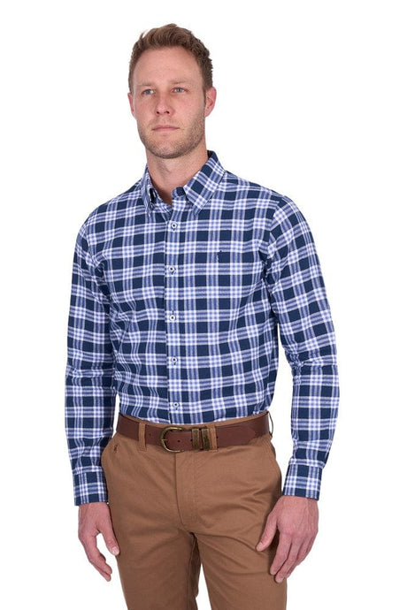 Thomas Cook Mens Dale Check Linen Long Sleeve Shirt
