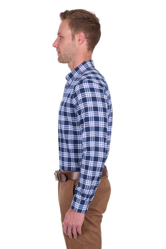 Thomas Cook Mens Dale Check Linen Long Sleeve Shirt