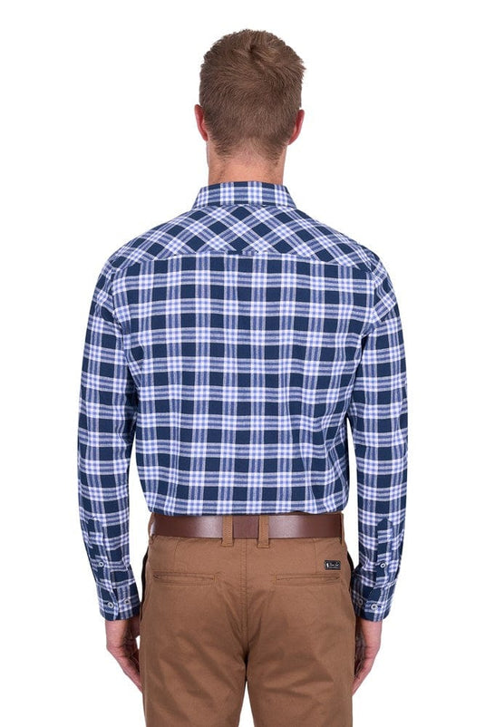 Thomas Cook Mens Dale Check Linen Long Sleeve Shirt