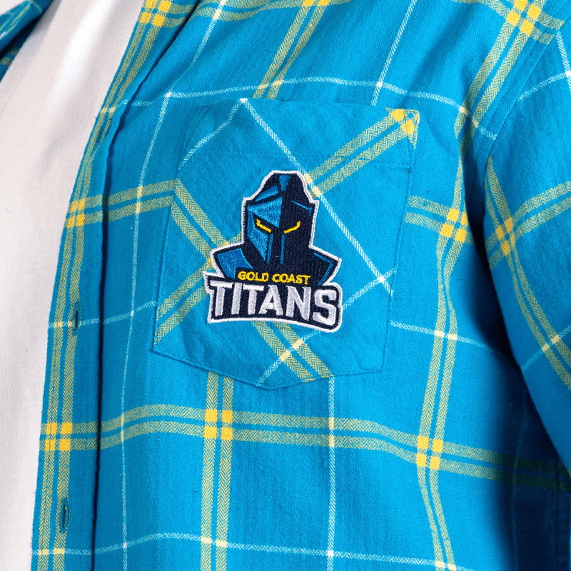 Load image into Gallery viewer, NRL Mens &#39;Mustang&#39; Flannel Shirt - Titans
