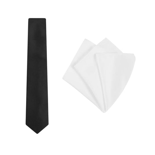 Buckle Mens Solid Tie & Pocket Square Set