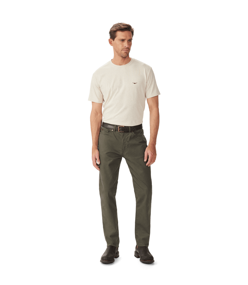 Load image into Gallery viewer, R.M. Williams Loxton 5 Pocket Olive Pants

