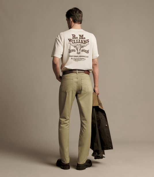 R.M. Williams Mens Loxton 5 Pocket Jean - Khaki