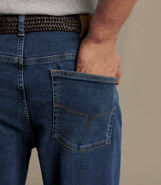 R.M. Williams Mens Ramco Stretch Jean - Marine Blue