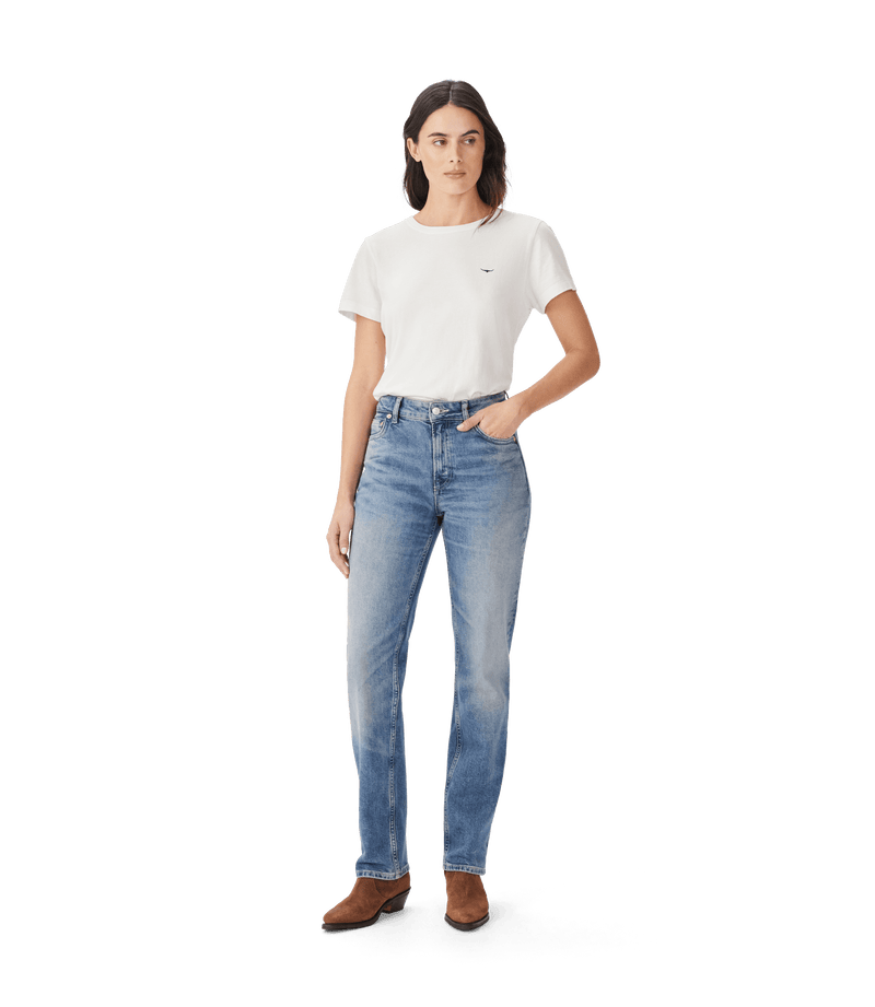 Load image into Gallery viewer, R.M. Williams Womens Maren Slim Straight Jean - Roughout Indigo
