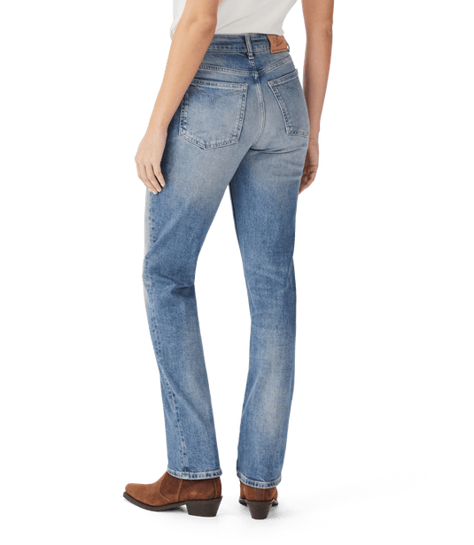 R.M. Williams Womens Maren Slim Straight Jean - Roughout Indigo
