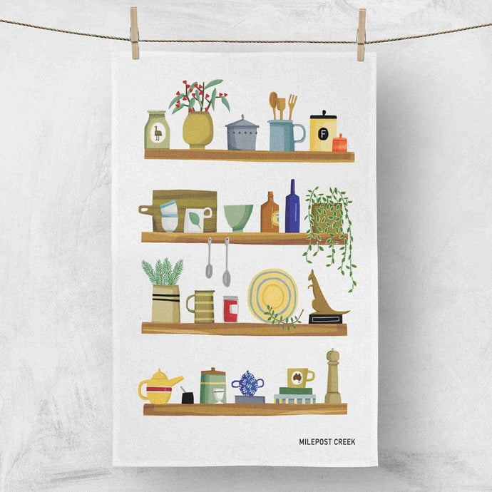 Red Tractor Linen Tea Towel - Farm Kitchen