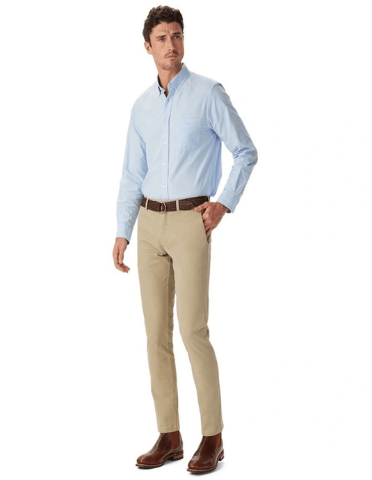 R.M. Williams Mens Coolac Stretch Cotton Chino - Buckskin