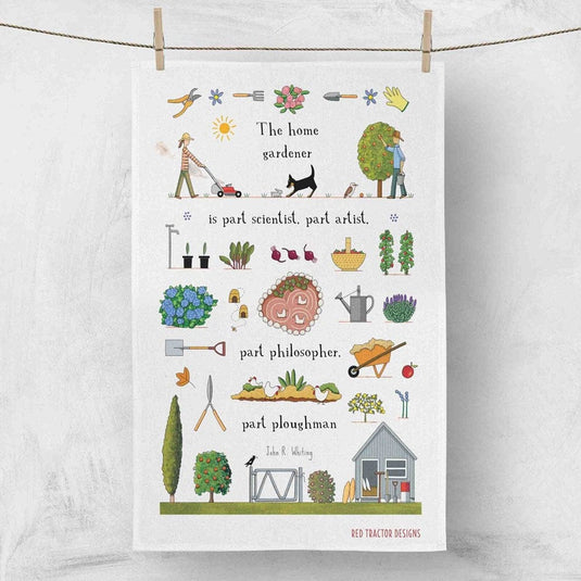 Red Tractor Linen Tea Towel - The Home Gardener