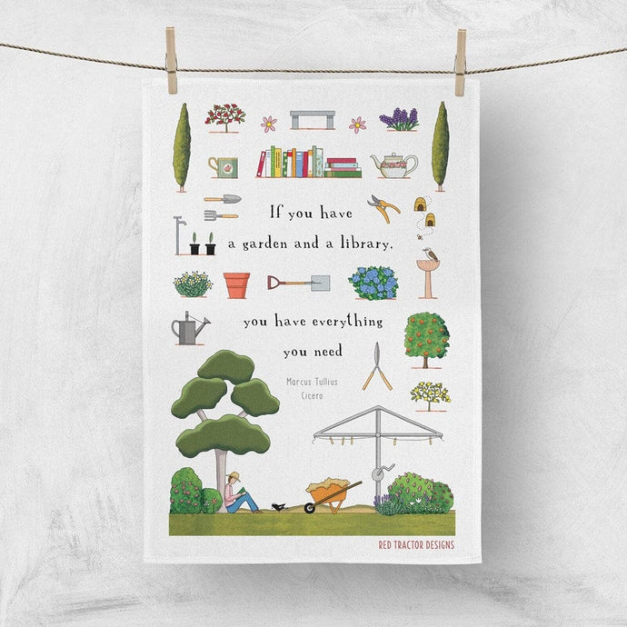 Red Tractor Linen Tea Towel - Practising Contentment