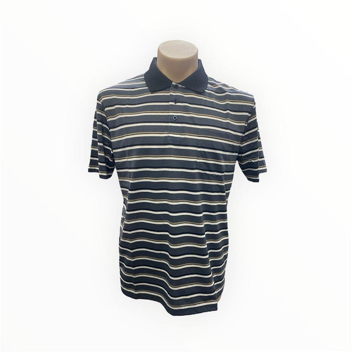 Ansett Tradewinds Jersey Stripe Polo - Graphite Big