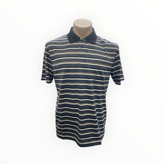 Ansett Tradewinds Jersey Stripe Polo - Graphite Big