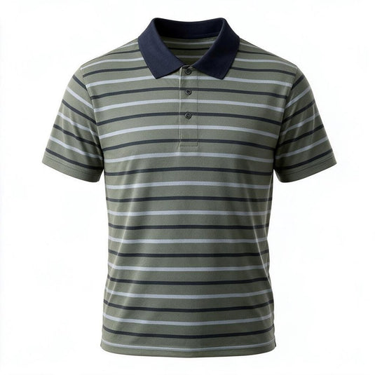 Ansett Mens Tradewinds Pique Stripe Polo