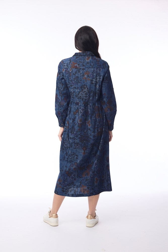 Load image into Gallery viewer, Orientique Womens Tabriz Dress Midi Collar
