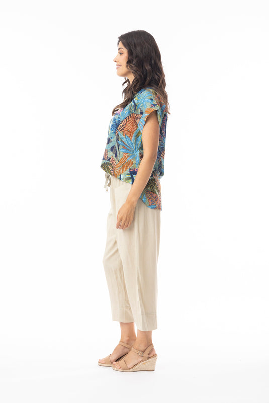 Orientique Womens Tayrona Top Rolled Neckline