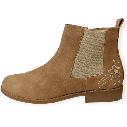 Clarks Girls Teagan Boot- Tan D+