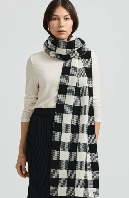 Toorallie Womens Checked Wool Scarf