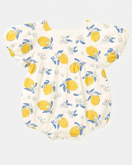 Toshi Baby Romper Arcadia Lemonade Cream