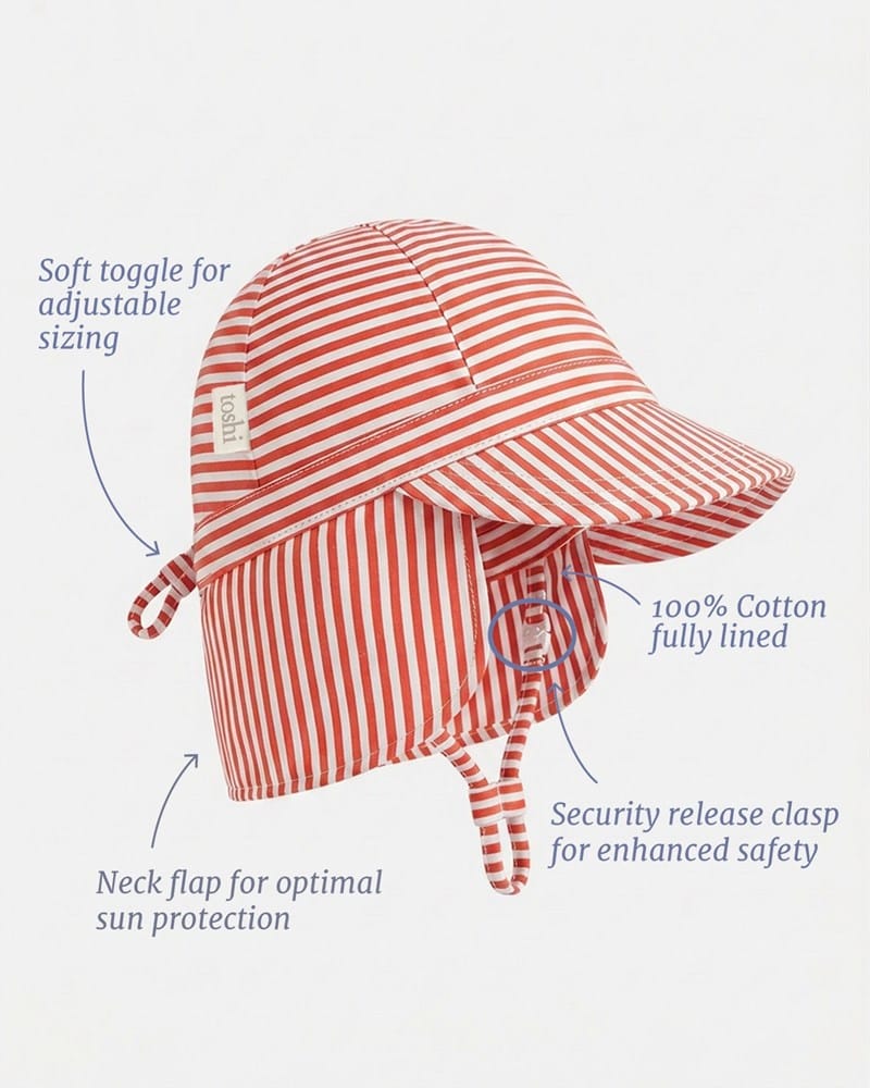 Load image into Gallery viewer, Toshi Baby Flap Cap Mini - Lobster
