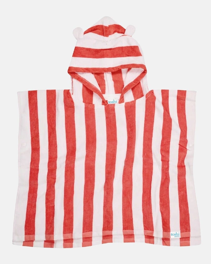 Load image into Gallery viewer, Toshi Kids Hooded Towel Beachcomber - Lobster
