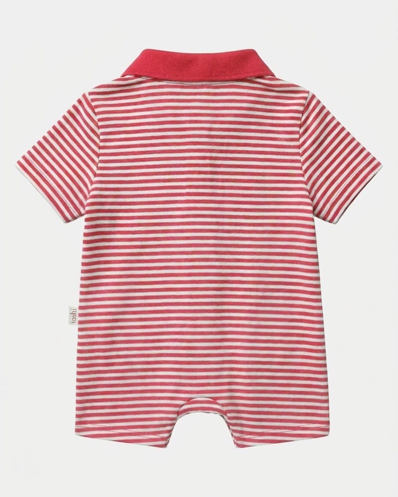 Load image into Gallery viewer, Toshi Baby Onesie Short Sleeve Polo Mini - Lobster
