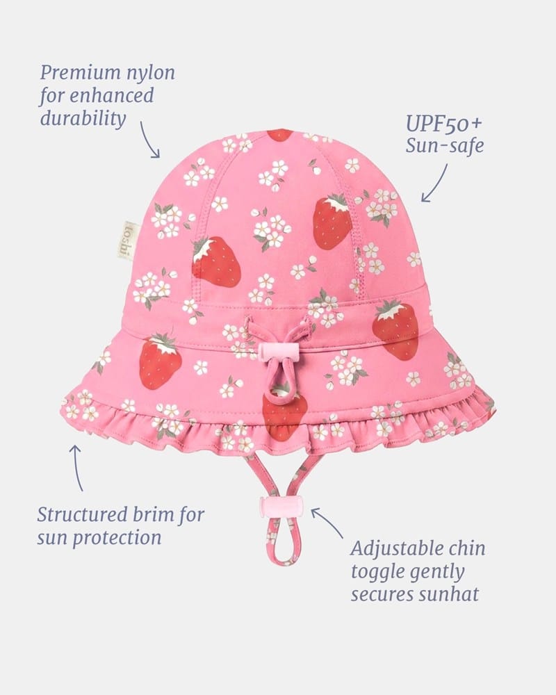 Load image into Gallery viewer, Toshi Baby Swim Bell Hat - Twinkle Strawberry
