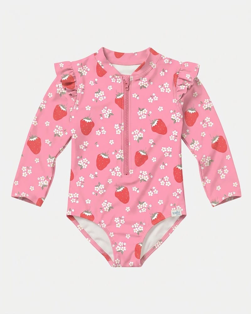 Load image into Gallery viewer, Toshi Kids Swim Bodysuit - Twinkle Strawberry
