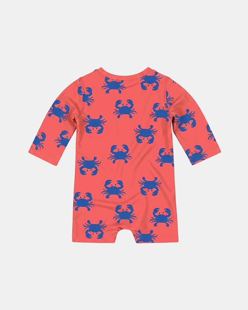 Load image into Gallery viewer, Toshi Baby Swim Onesie Long Sleeve - Pirate Mud Crabs
