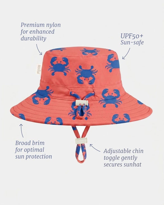 Toshi Kids Swim Sunhat - Pirate Mud Crabs