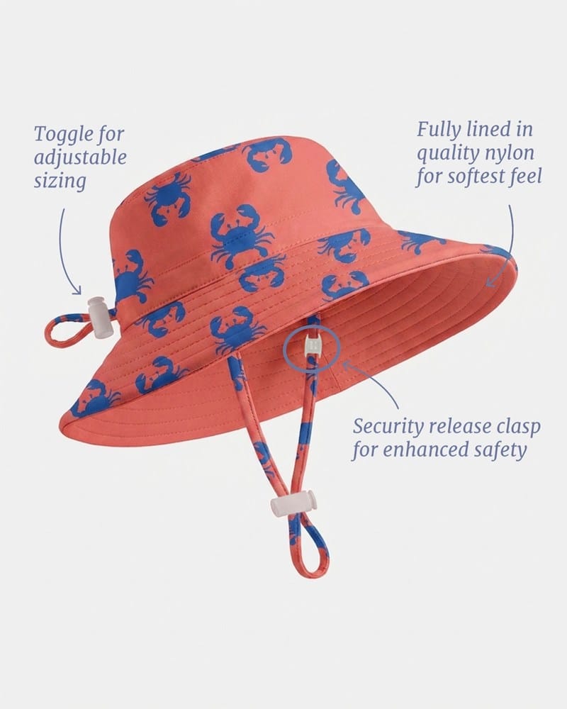 Load image into Gallery viewer, Toshi Kids Swim Sunhat - Pirate Mud Crabs
