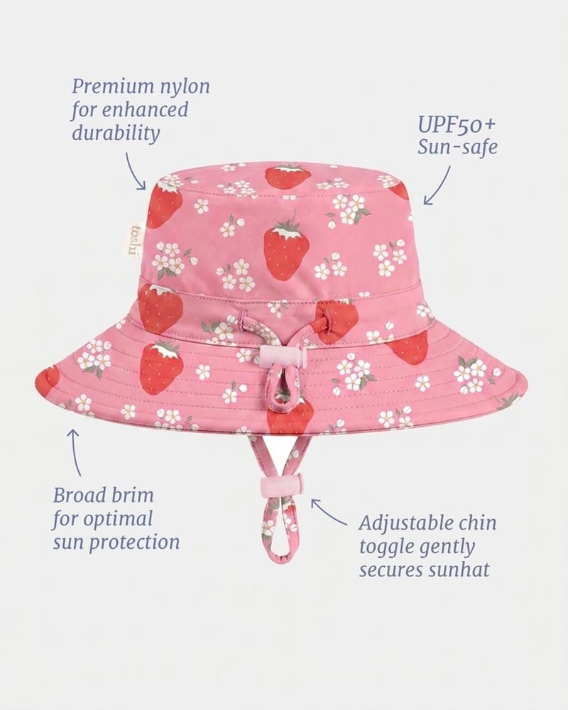 Load image into Gallery viewer, Toshi Kids Swim Sunhat - Twinkle Strawberry
