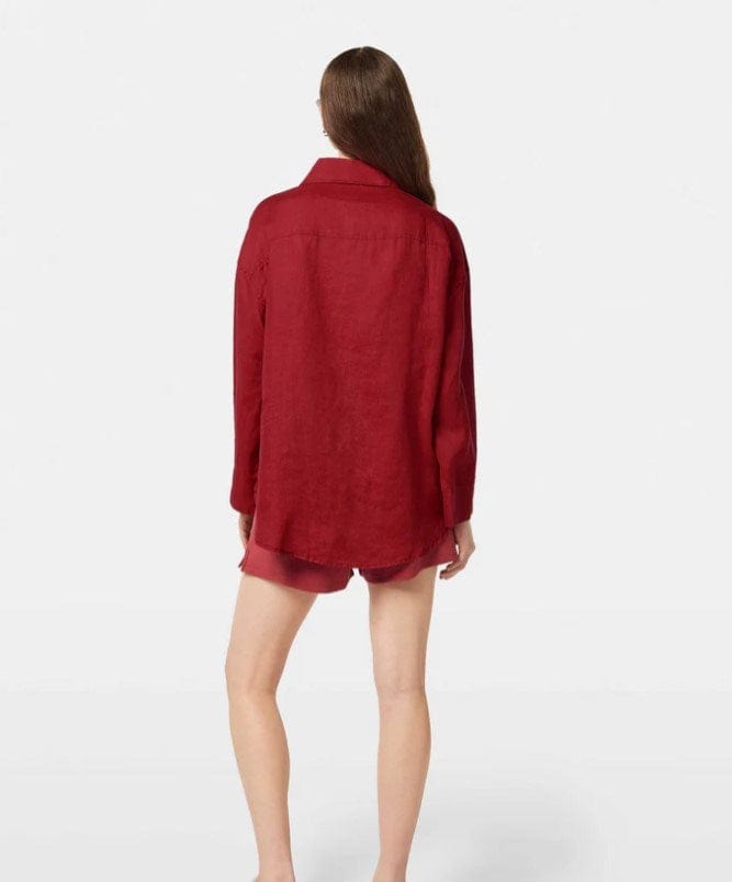 Load image into Gallery viewer, Scotch &amp; Soda Womens Wide Sleeve Linen Shirt - Roadside Red
