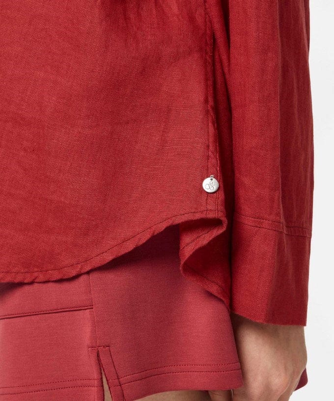 Load image into Gallery viewer, Scotch &amp; Soda Womens Wide Sleeve Linen Shirt - Roadside Red
