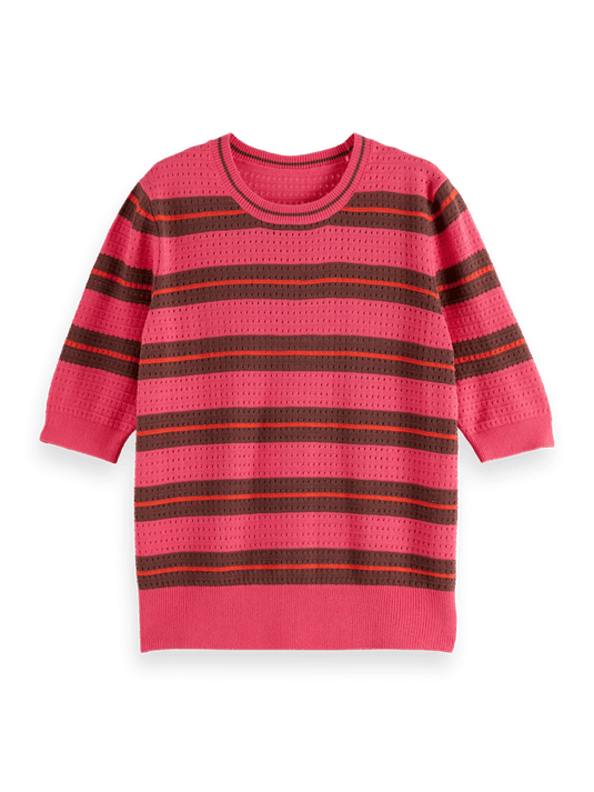 Scotch and Soda  Pointelle Short Sleeve Pullover