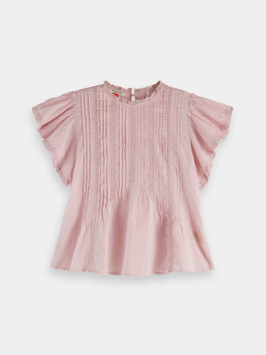 Scotch & Soda Womens Butterfly Sleeve Top | Burnished Lilac